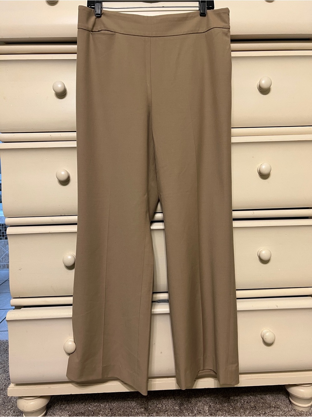Talbots Classic Side Zip Wide-Leg in Taupe/Tan/ Khaki Pants Size 14